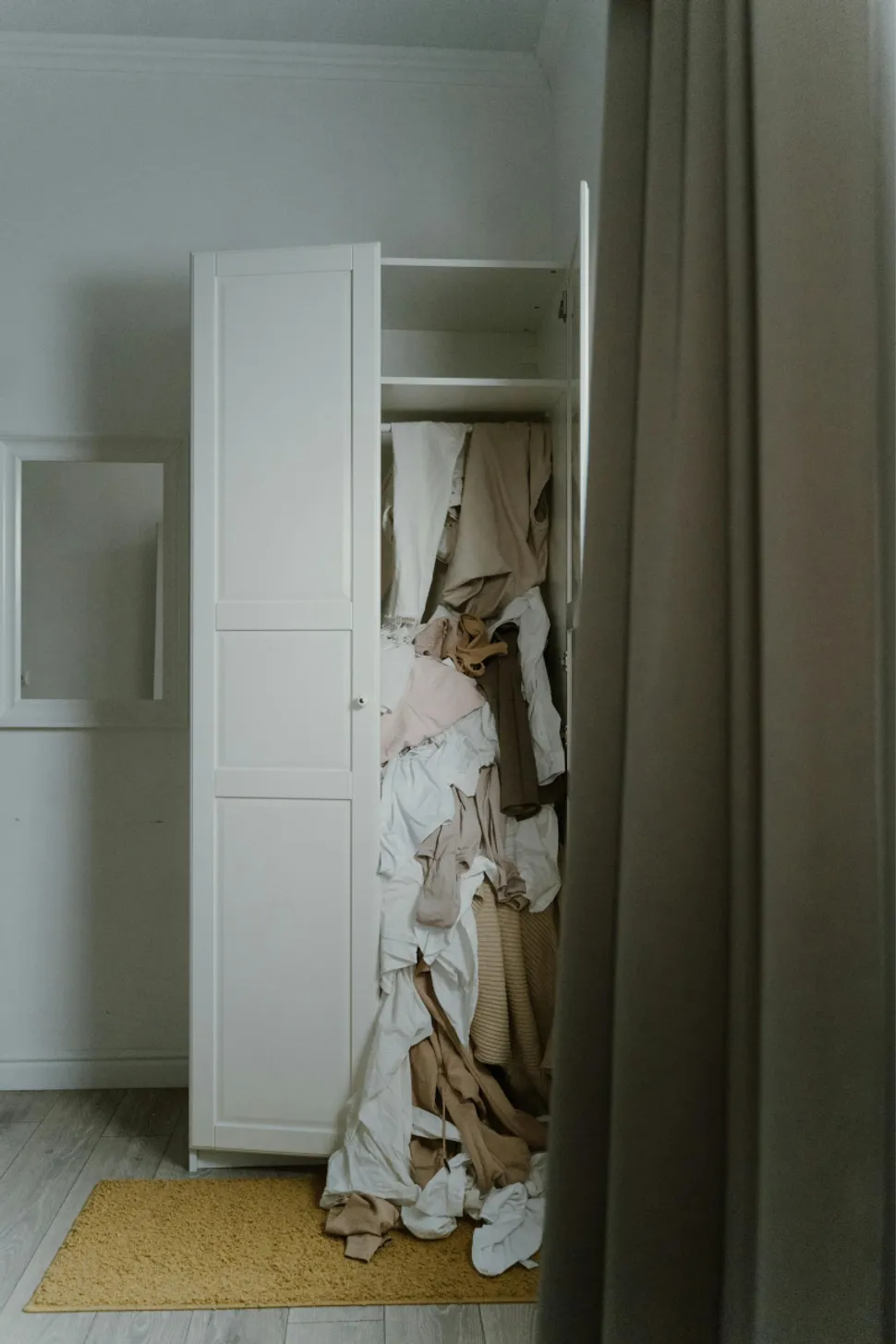 Before and after using the KonMari method.