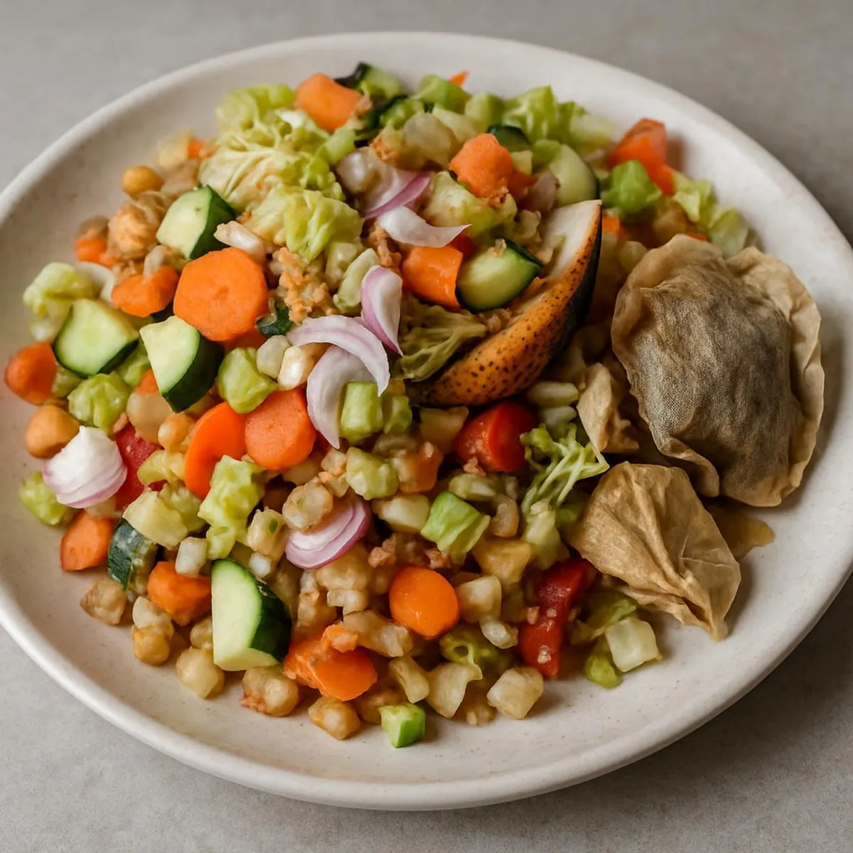 Chopped kitchen scraps ready for bokashi fermentation