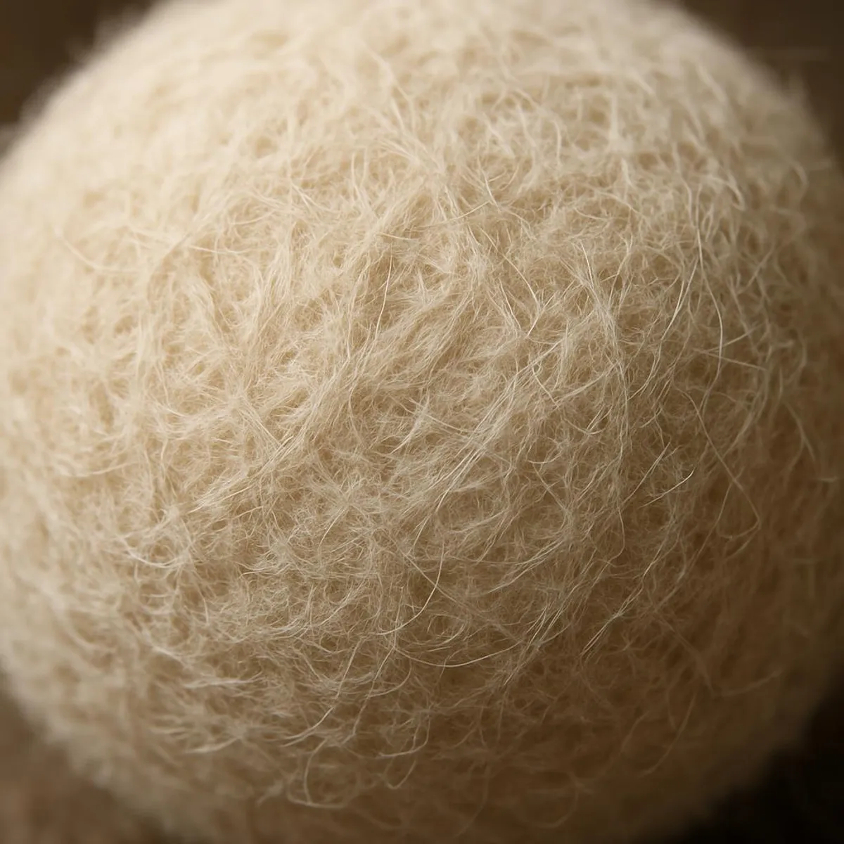 Close-up of wool dryer ball texture
