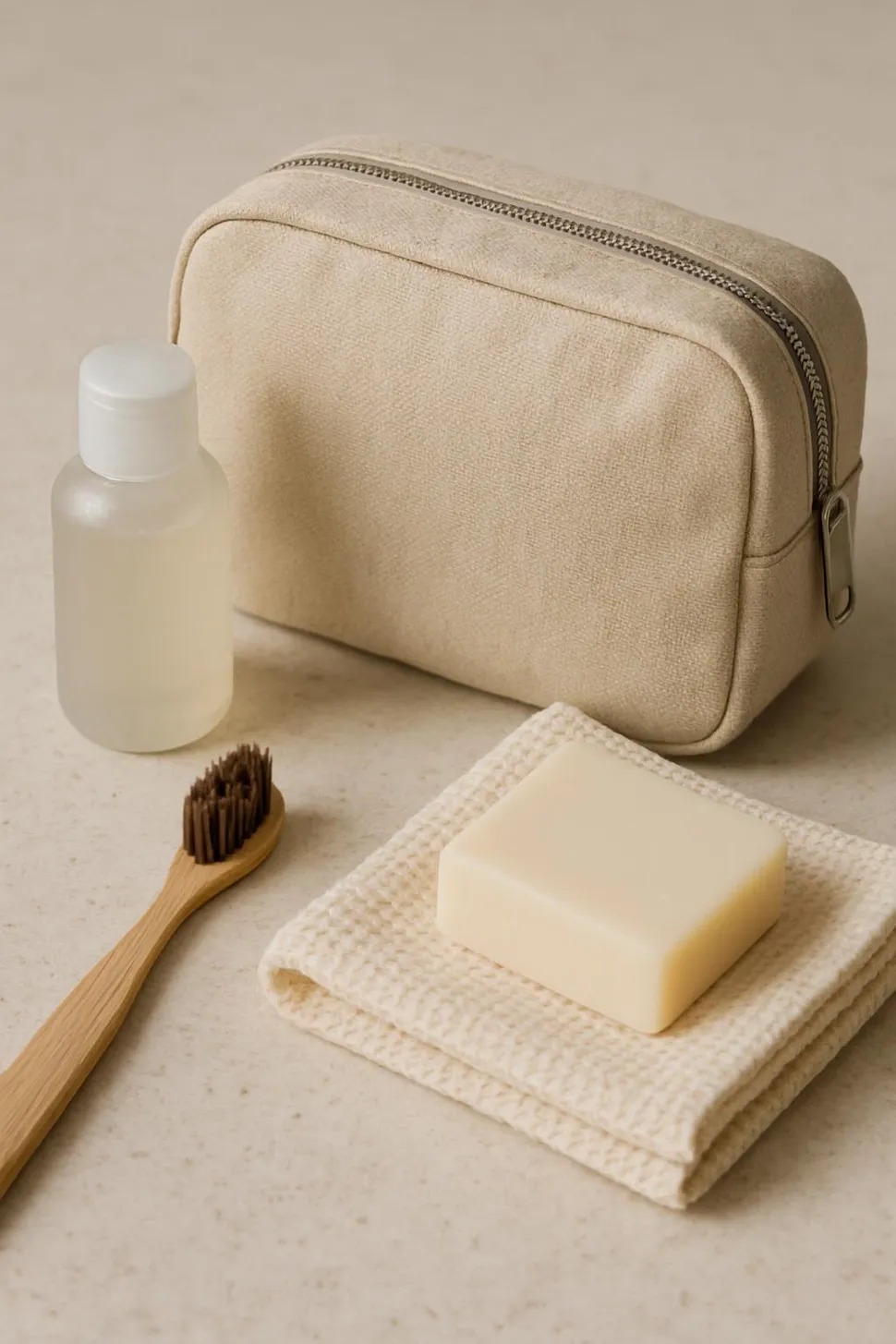 Compact eco-friendly toiletry kit