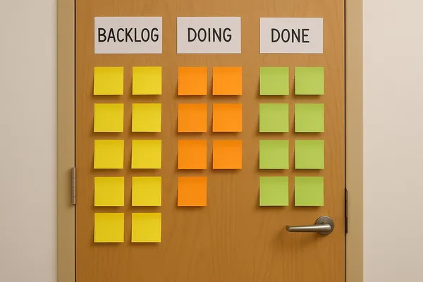 Personal Kanban on a Door: A Sticky-Note System That Actually Moves Work