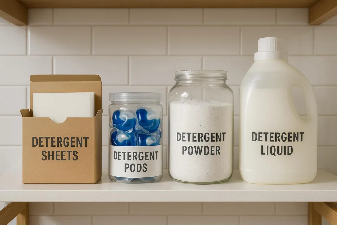 Detergent Formats Face-Off: Sheets vs Pods vs Powder vs Liquid