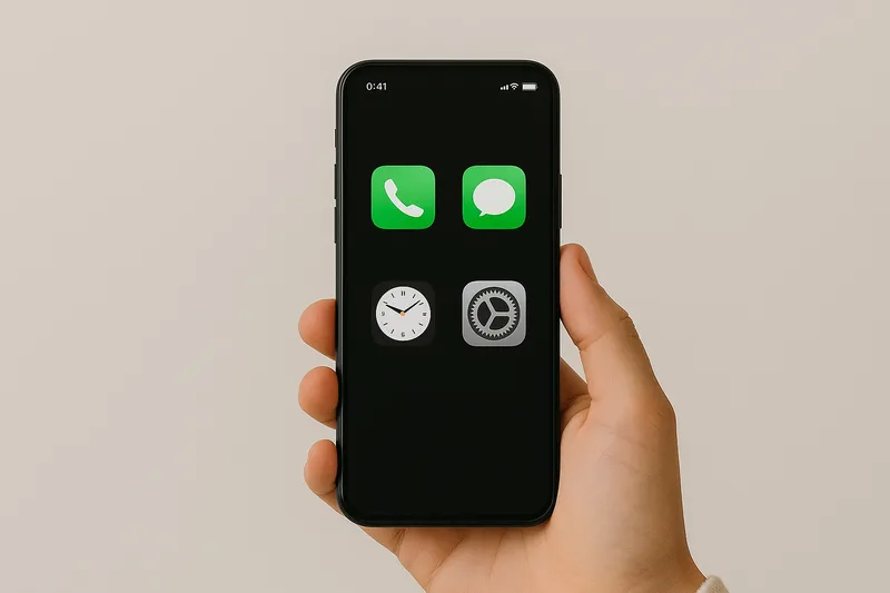 Decluttered phone screen with minimal apps