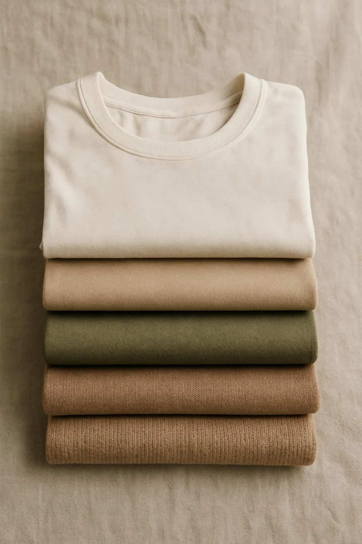 Eco-friendly basics neatly folded