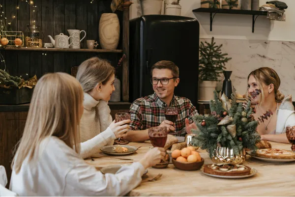 A relaxed holiday dinner setup