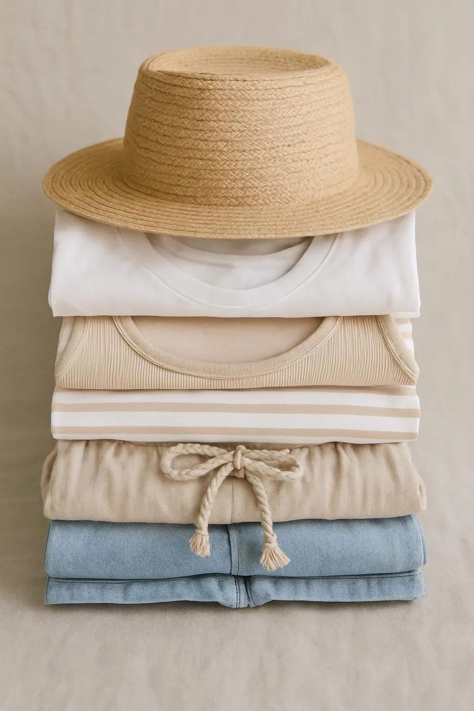 Folded summer capsule clothes
