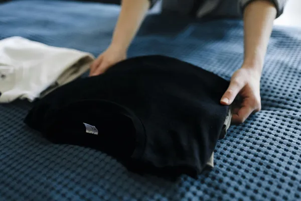 folding clothes.