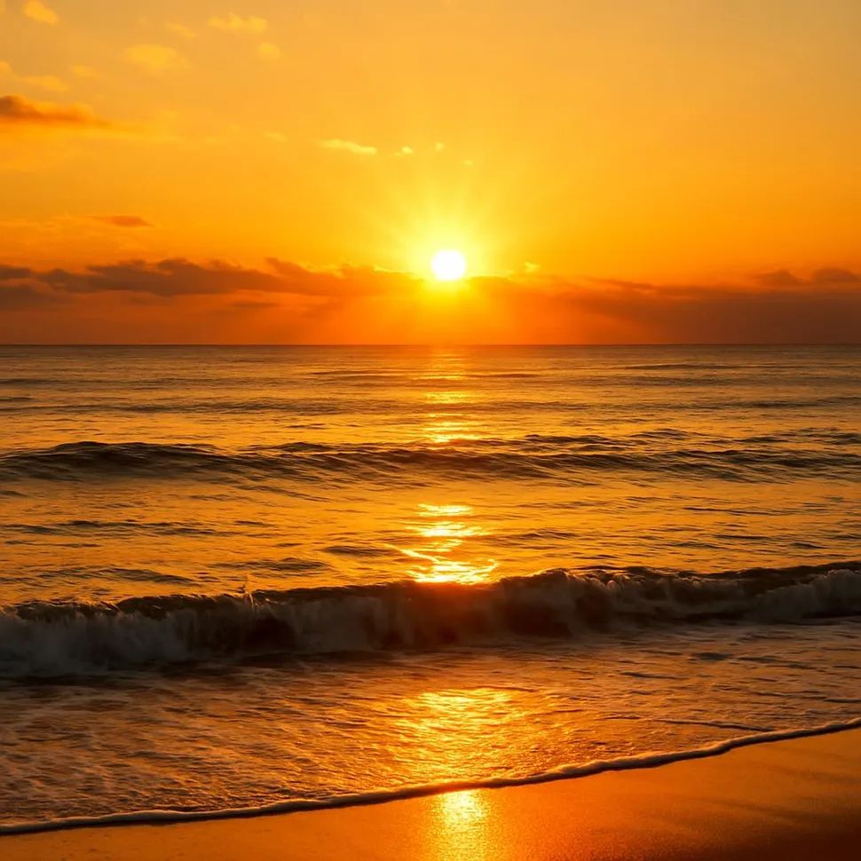 Golden sunrise over the ocean to represent morning energy