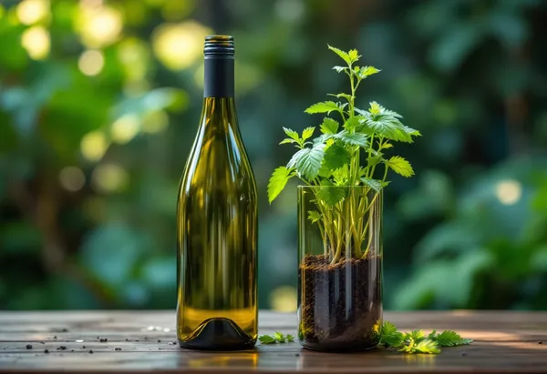 Wine bottle herb planter