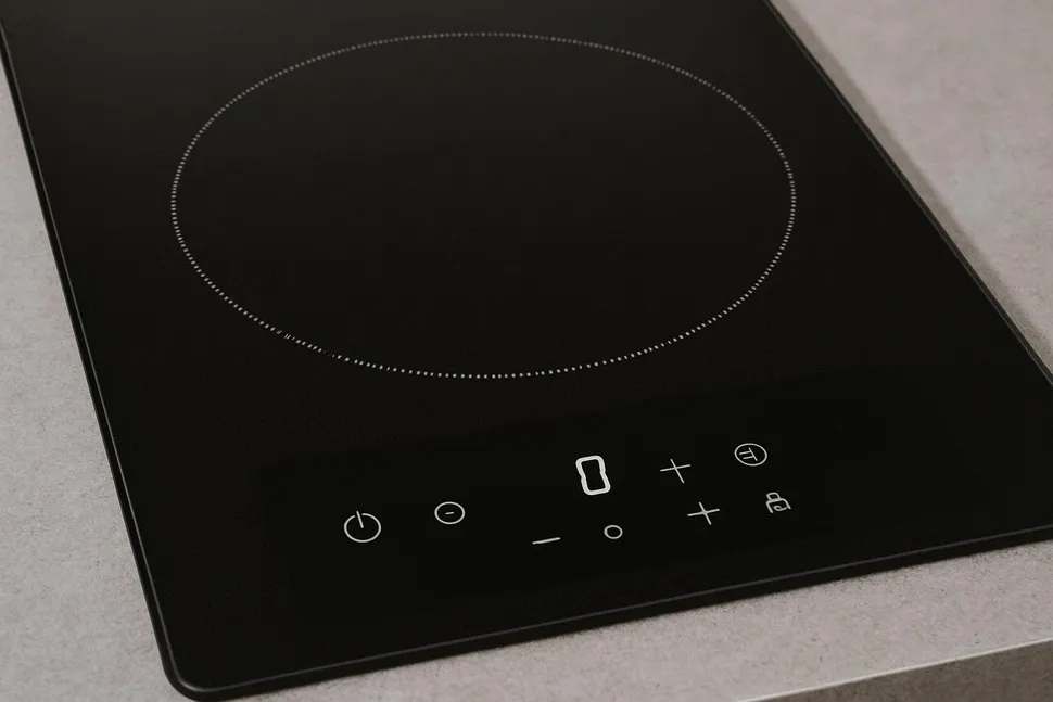 Induction cooktop surface with digital controls