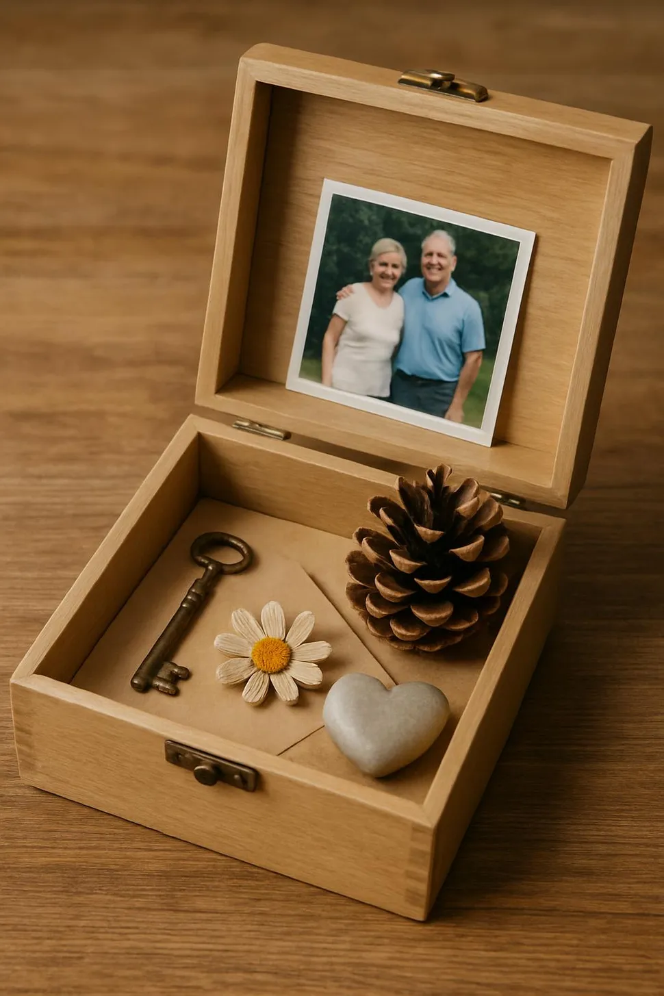 Memory box with a few meaningful objects