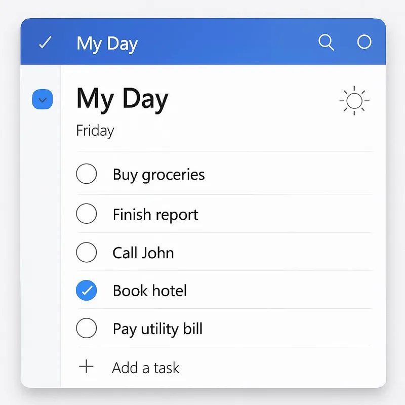 Microsoft To Do daily list view