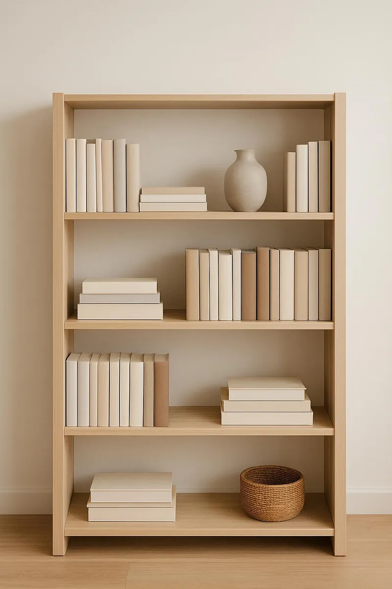 Minimalist organized bookshelf