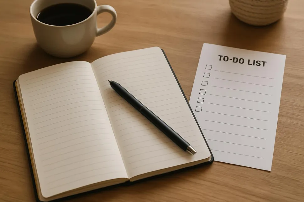 Notebook and to-do list setup