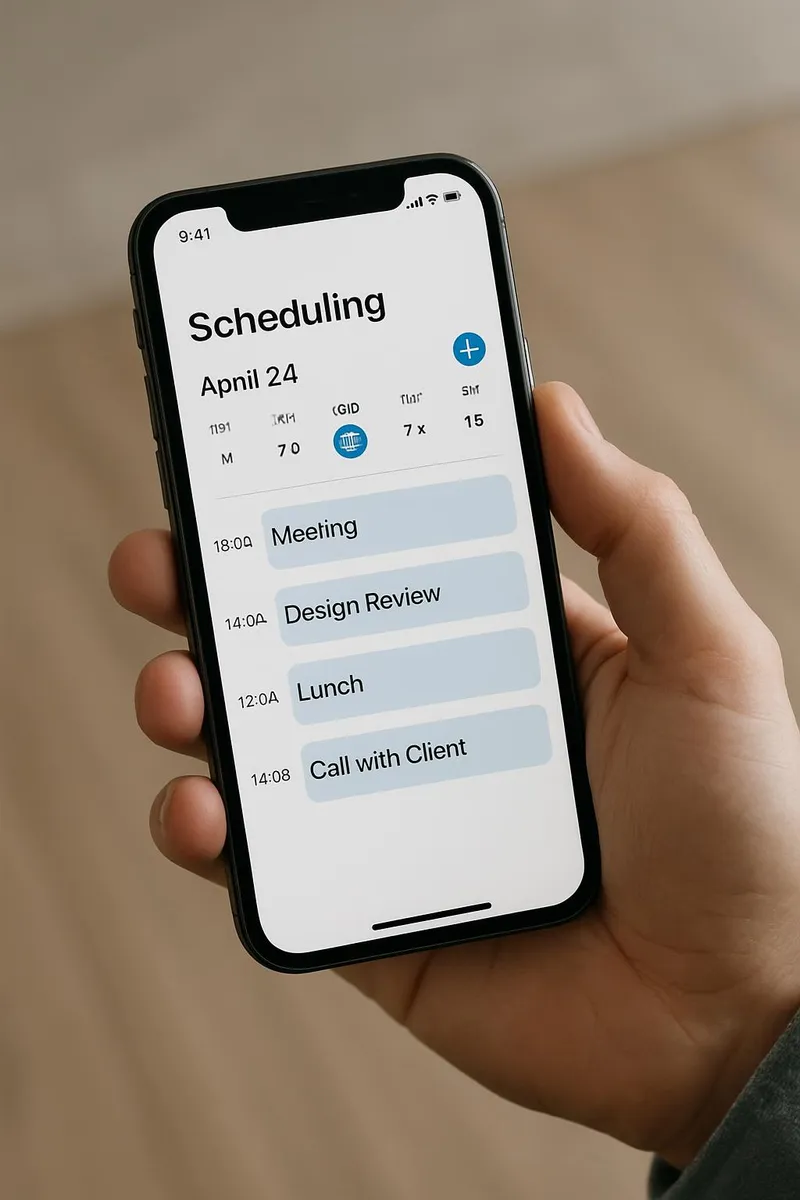 Scheduling app on a phone