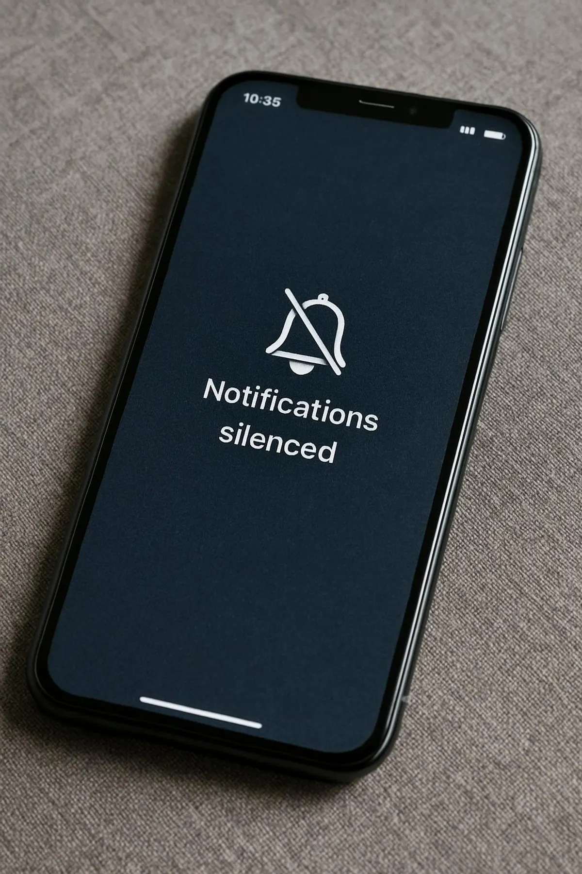 Smartphone with notifications silenced