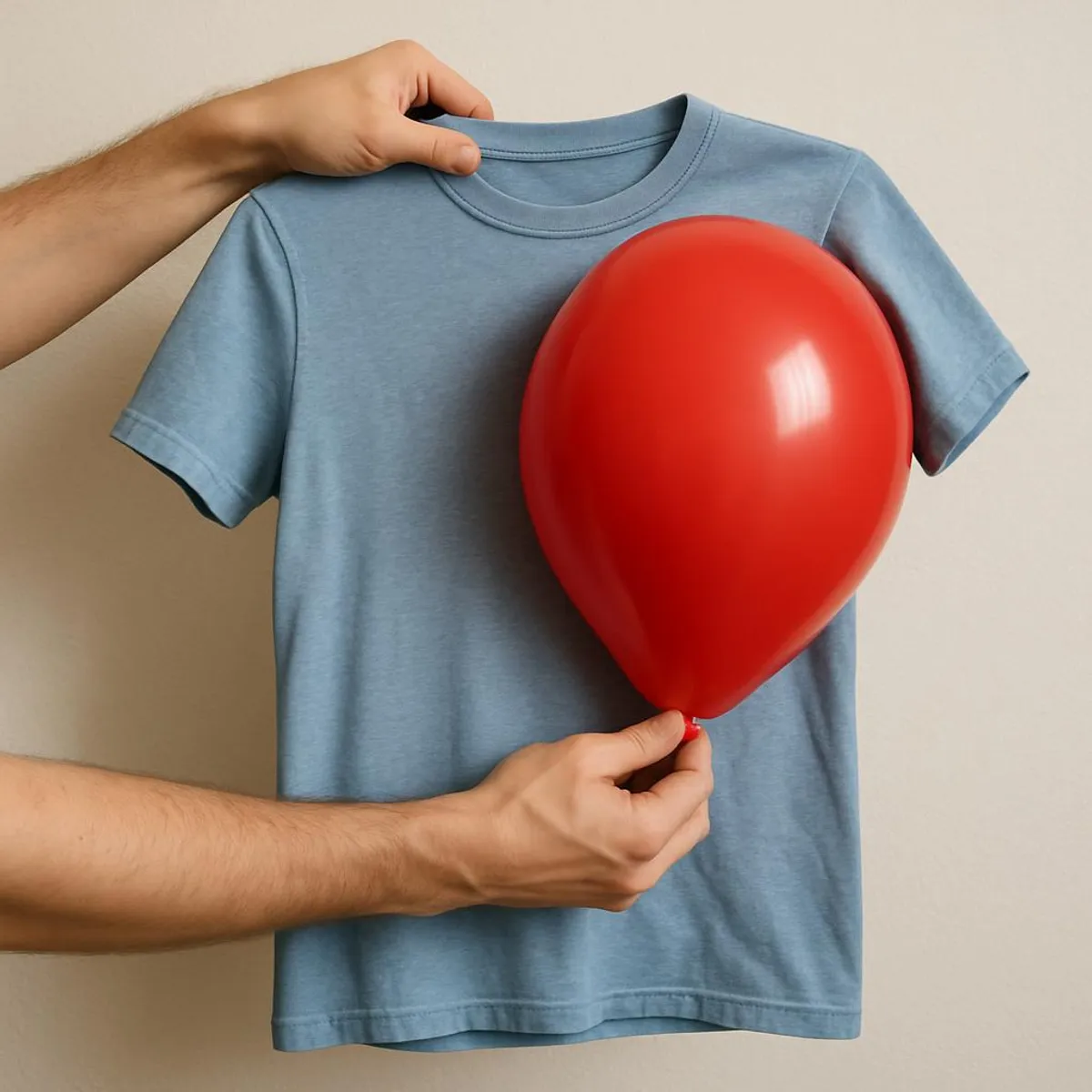 Static cling demonstration with a T-shirt