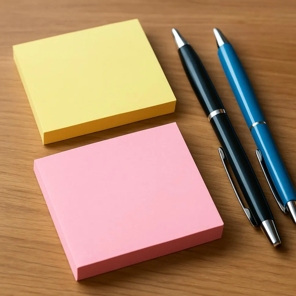 Sticky notes and pens ready for task capture