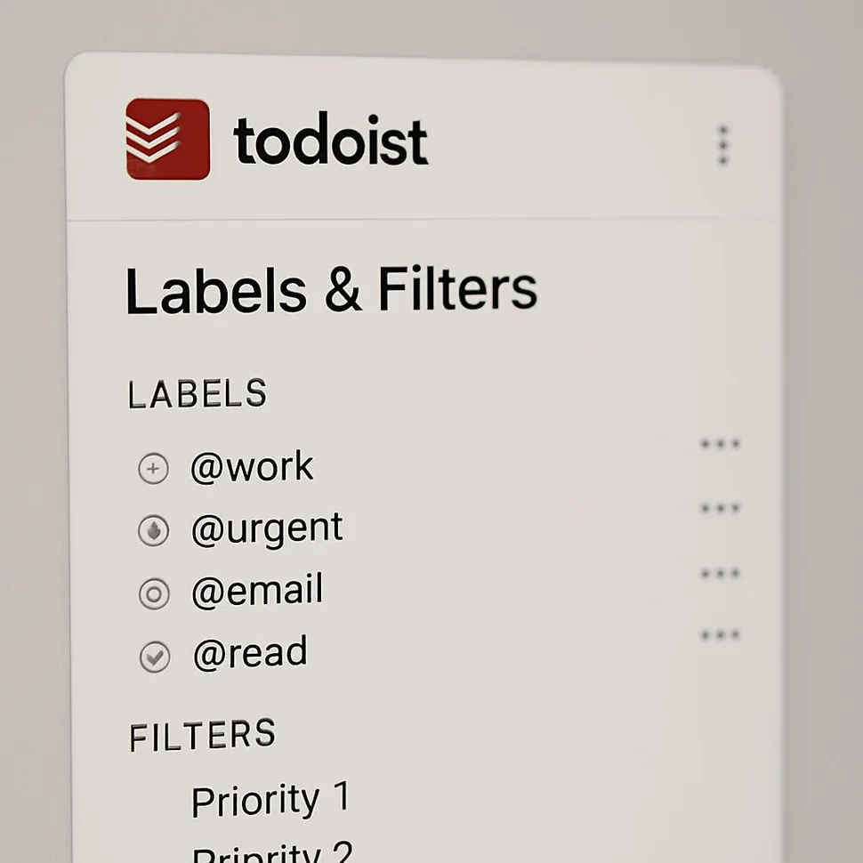 Todoist label and filter system